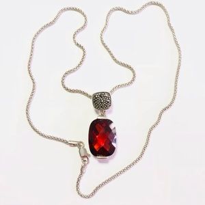 Silver Ruby Necklace
